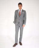 Grey Suit Soft Slim Glen Plaid 100% Wool