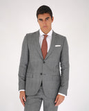 Grey Suit Soft Slim Glen Plaid 100% Wool