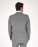 Grey Suit Soft Slim Glen Plaid 100% Wool