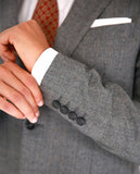 Grey Suit Soft Slim Glen Plaid 100% Wool