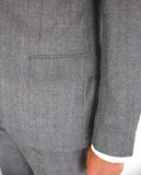Grey Suit Soft Slim Glen Plaid 100% Wool
