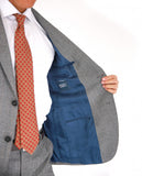 Grey Suit Soft Slim Glen Plaid 100% Wool