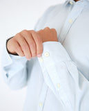 Camisa Casual 100% Algodão em Azul Claro