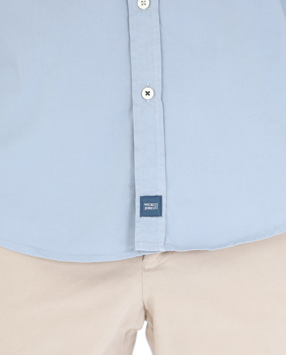 Camisa Casual 100% Algodão em Azul