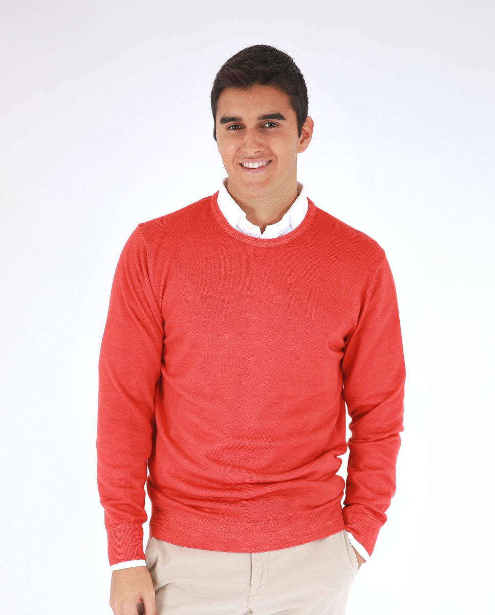 Camisola 100% Lã Merino em Cor de Laranja Escuro