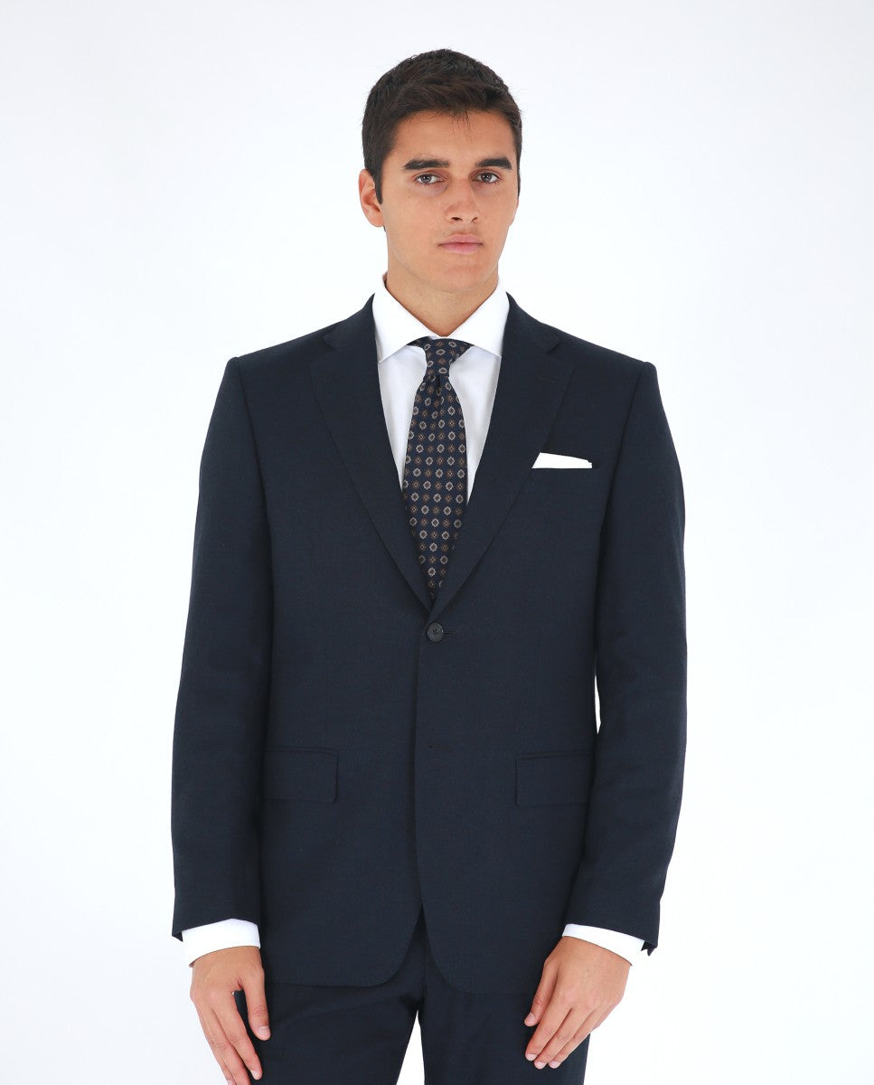 Dark Blue Suit Regular Plain 100% Flece wool