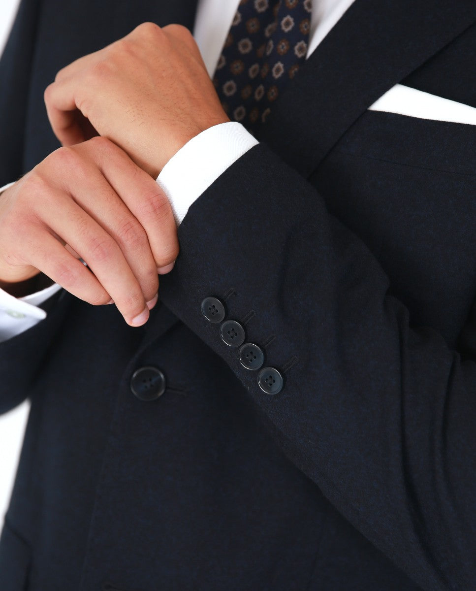 Dark Blue Suit Regular Plain 100% Flece wool