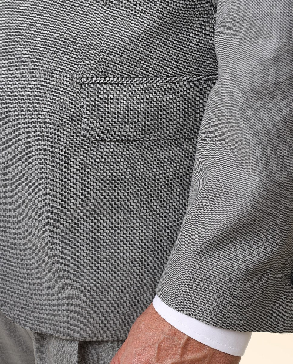 Traje Regular 100% Lana Micro Dibujo en Gris Oscuro
