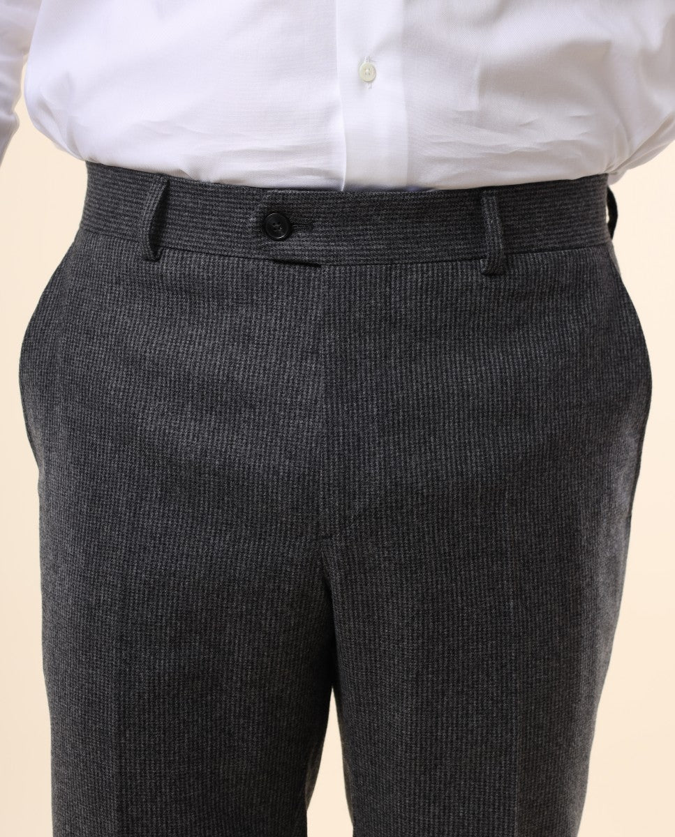 Pantalón Soft Slim 100% Lana Virgem en Gris