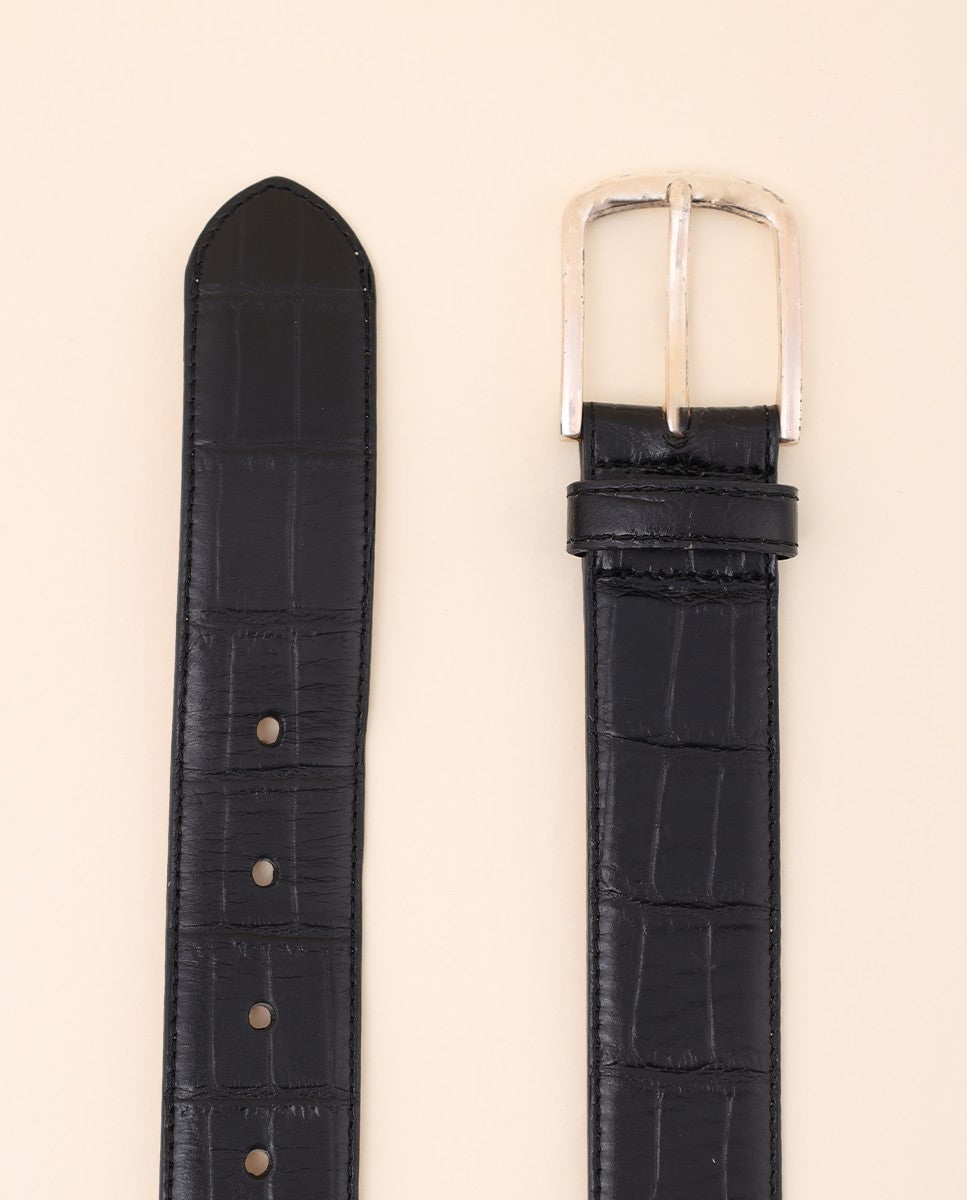 Black Casual Belt 100% Leather