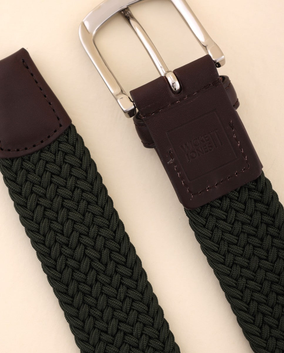 Dark Green Casual Belt 100% Elastane