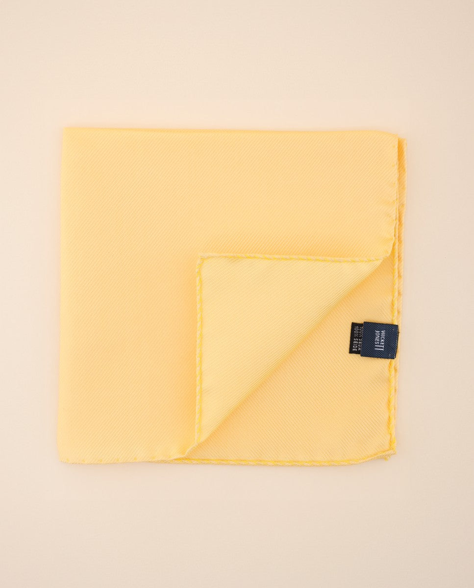 Light Yellow Pocket Squares 100% Silk