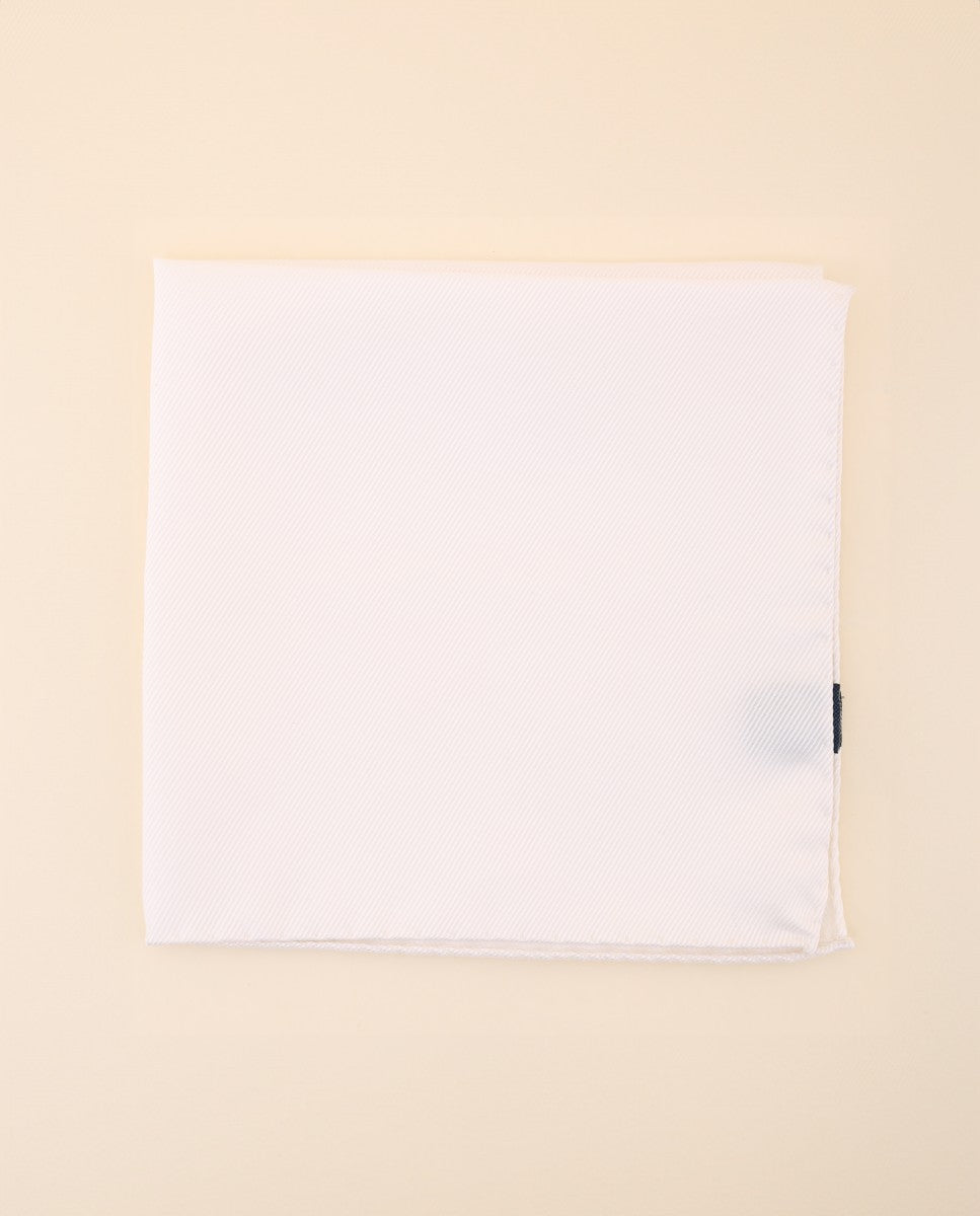 Pañuelo de bolsillo 100% Seda en Blanco