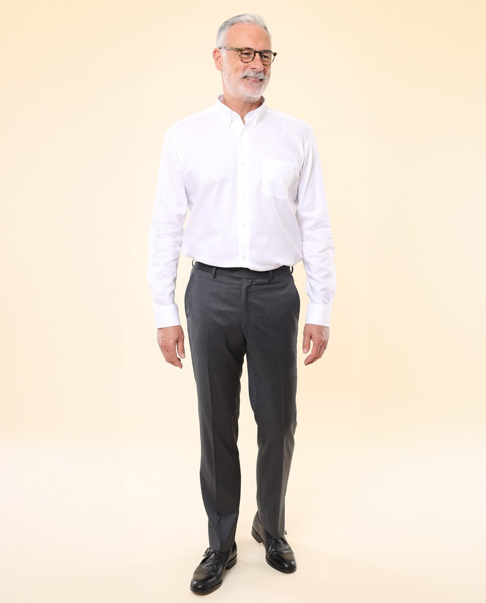 Pantalón Regular 100% Lana Virgem en Gris