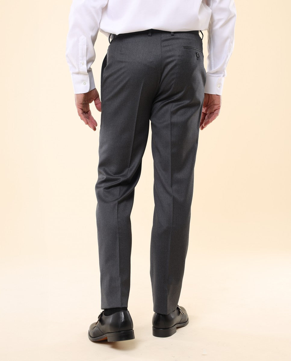 Pantalón Regular 100% Lana Virgem en Gris