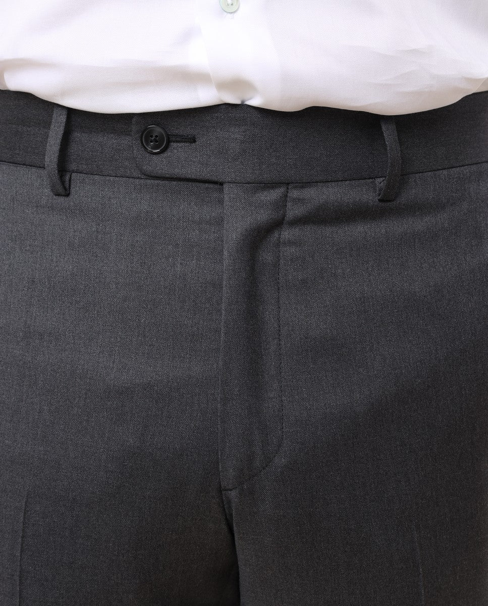 Pantalón Regular 100% Lana Virgem en Gris