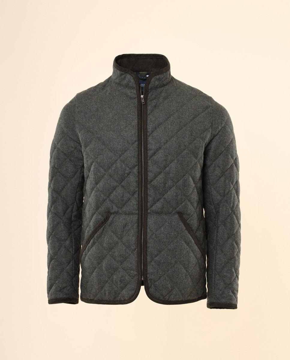 Chaqueta 100% Lana en Verde Oliva Oscuro