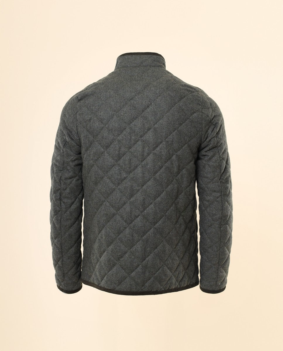 Chaqueta 100% Lana en Verde Oliva Oscuro