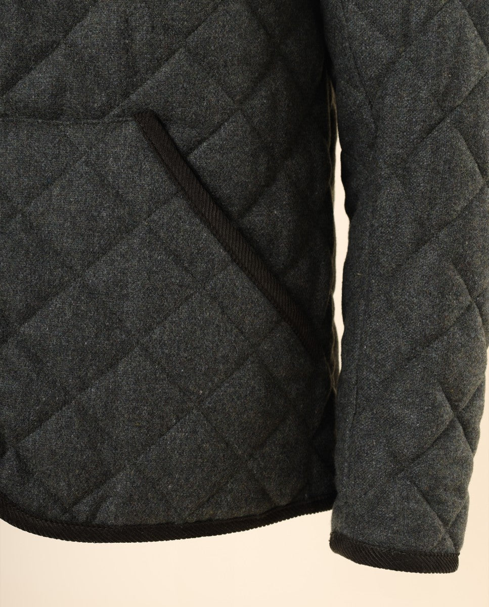 Chaqueta 100% Lana en Verde Oliva Oscuro