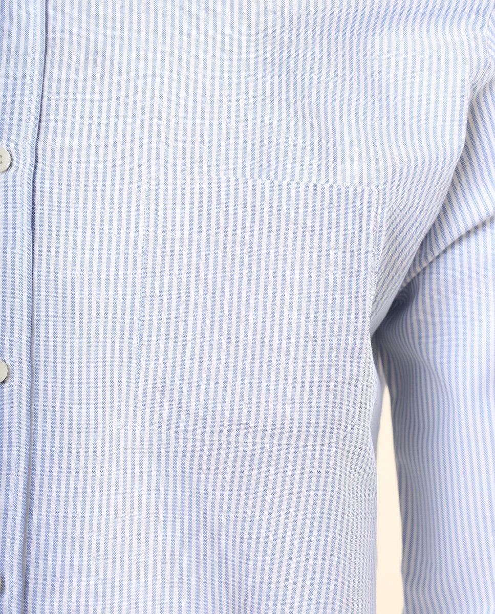 Camisa Casual 100% Algodão em Azul