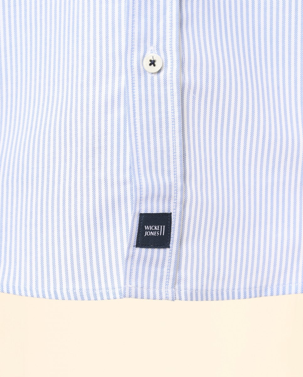 Camisa Casual 100% Algodão em Azul