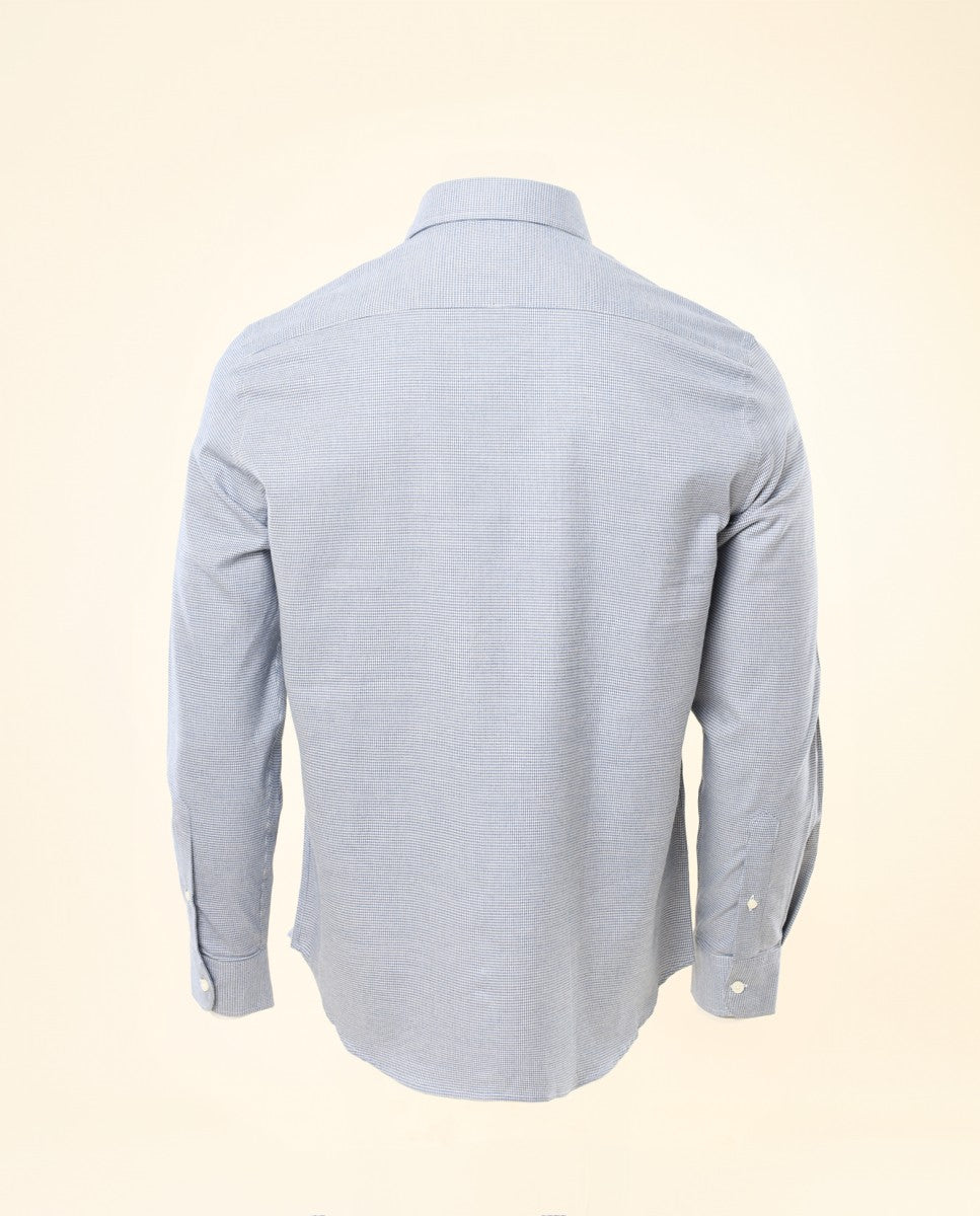 Camisa Casual 100% Algodão em Azul Escuro
