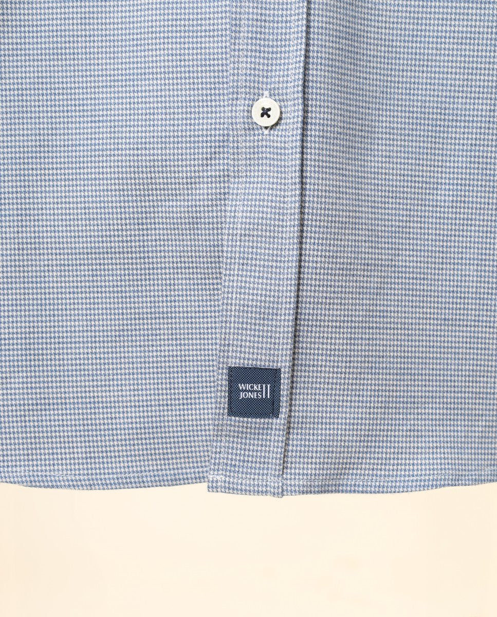 Camisa Casual 100% Algodão em Azul Escuro
