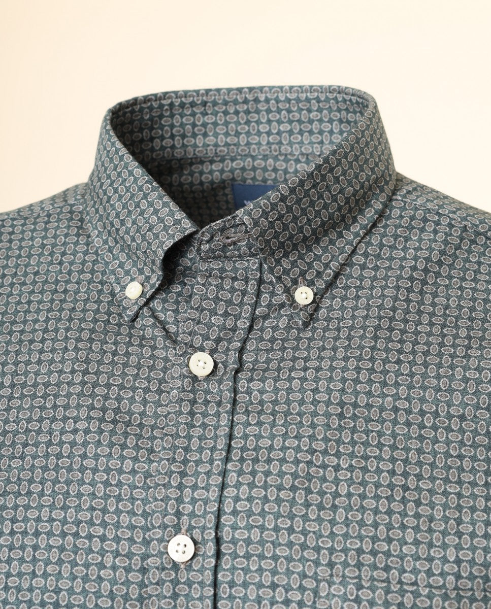 Camisa Casual 100% Algodão em Verde