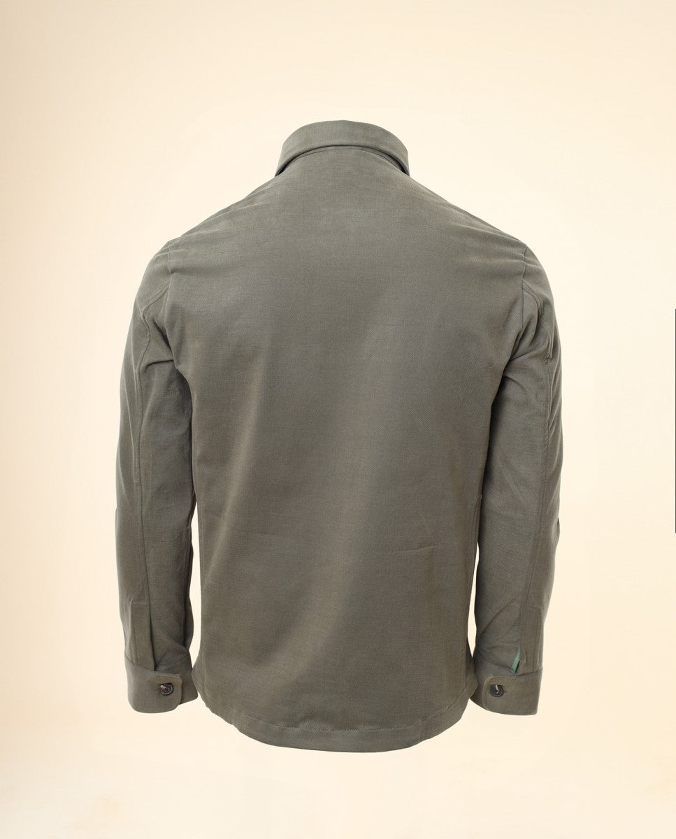 Camisa Casual em Verde Seco Escuro