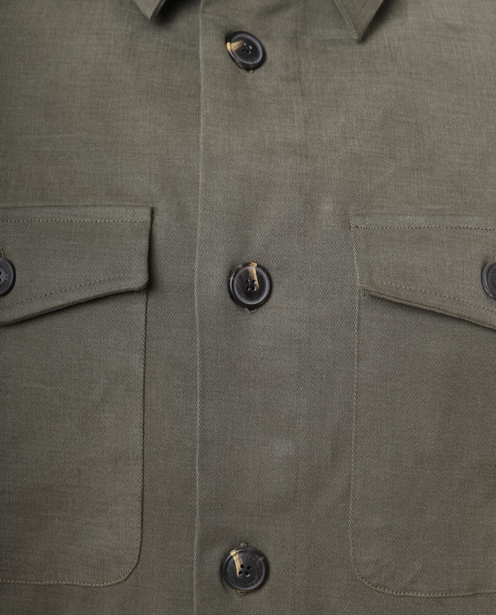 Camisa Casual em Verde Seco Escuro