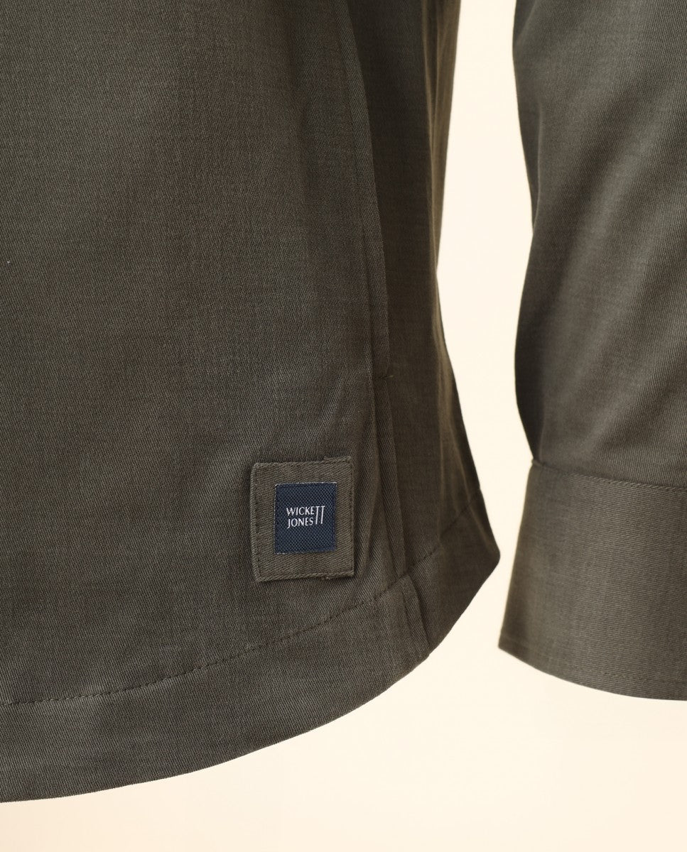 Camisa Casual em Verde Seco Escuro