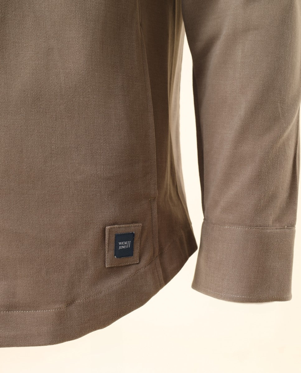 Camisa Casual em Caqui