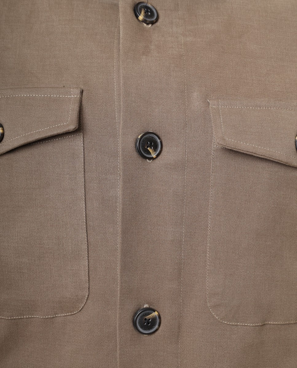 Camisa Casual em Caqui