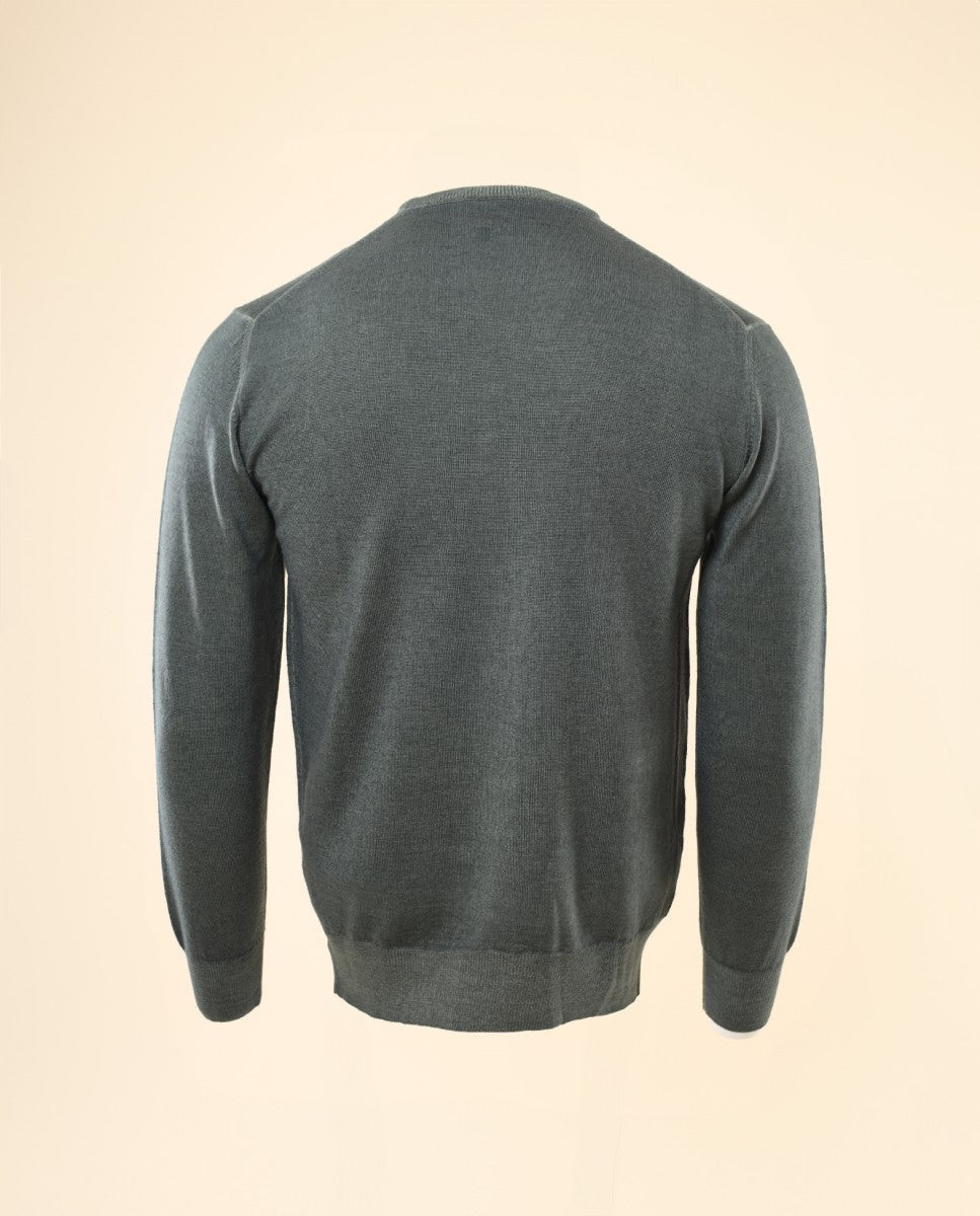Camisola 100% Lã Merino em Verde Seco