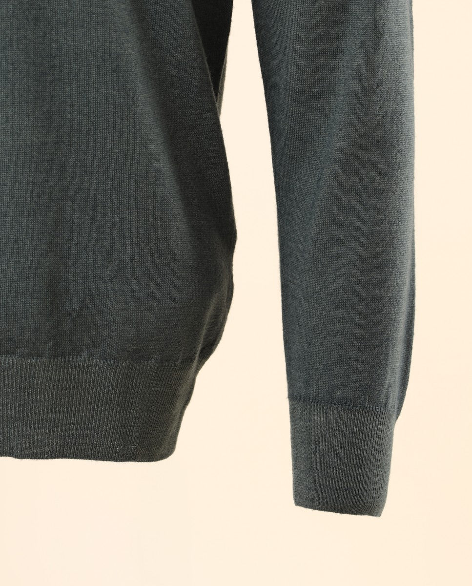 Camisola 100% Lã Merino em Verde Seco