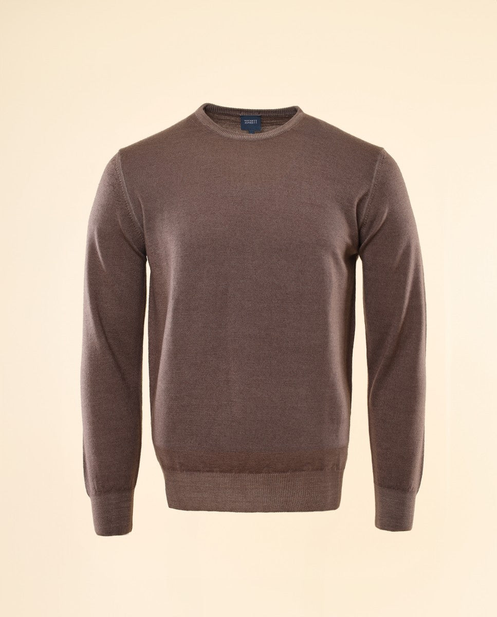 Camisola 100% Lã Merino em Castanho
