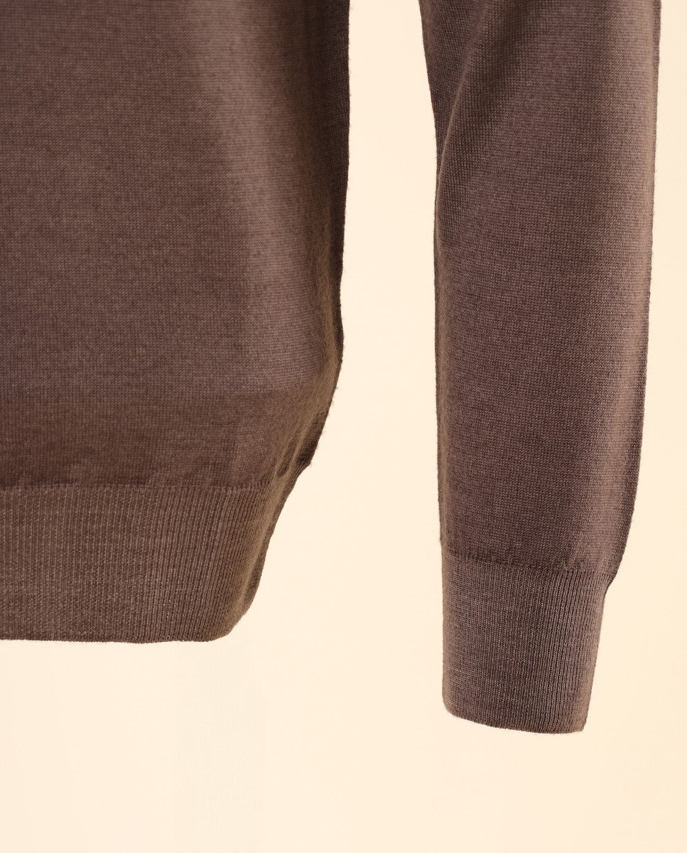 Camisola 100% Lã Merino em Castanho