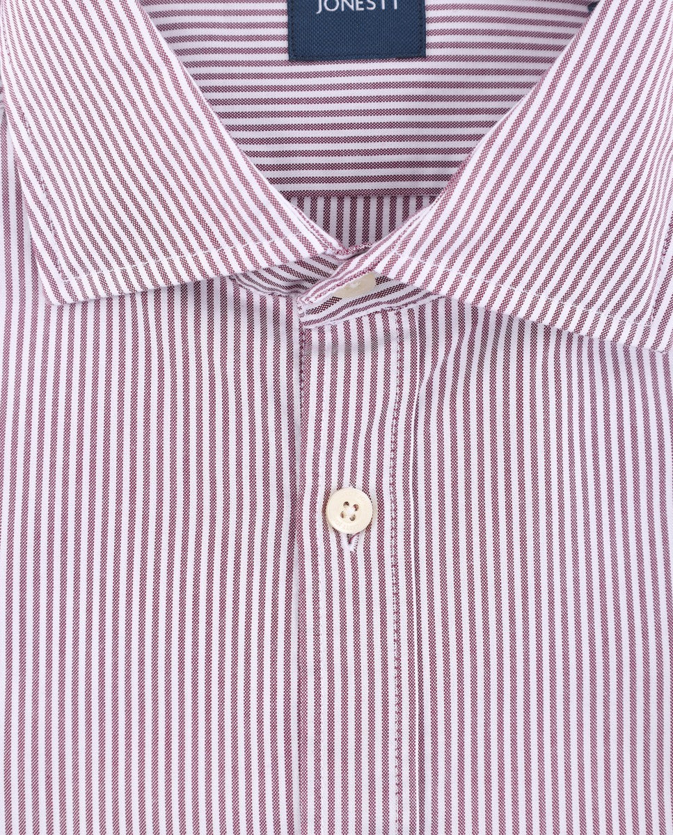 Camisa Casual 100% Algodón en Burdeos
