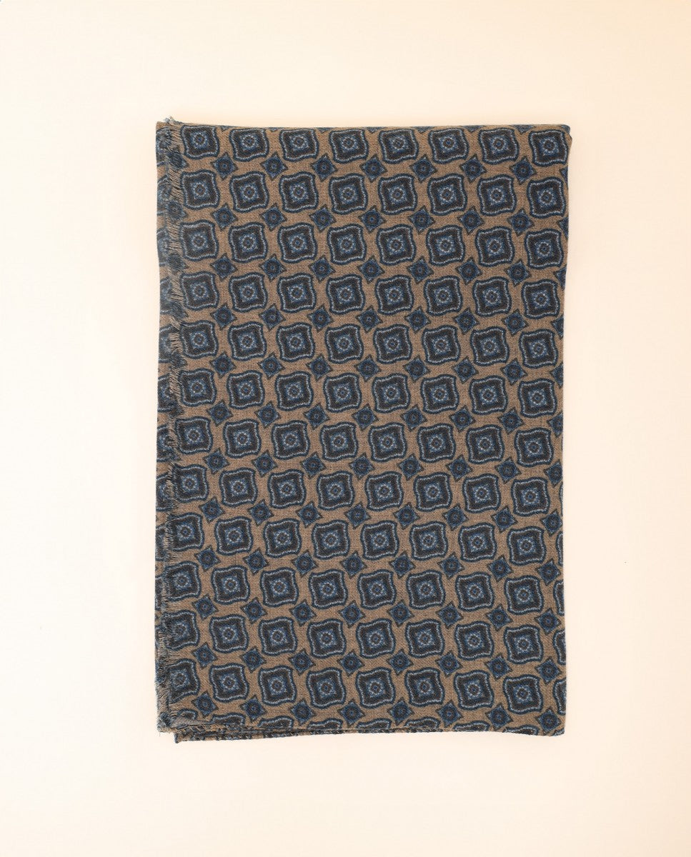 Echarpe 100% Lã em Castanho Claro