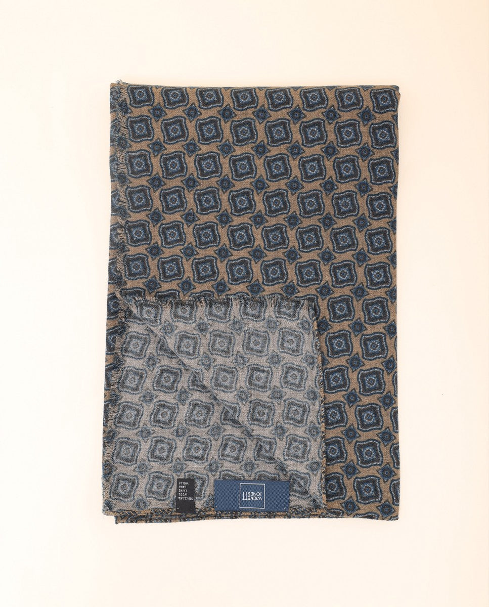 Echarpe 100% Lã em Castanho Claro