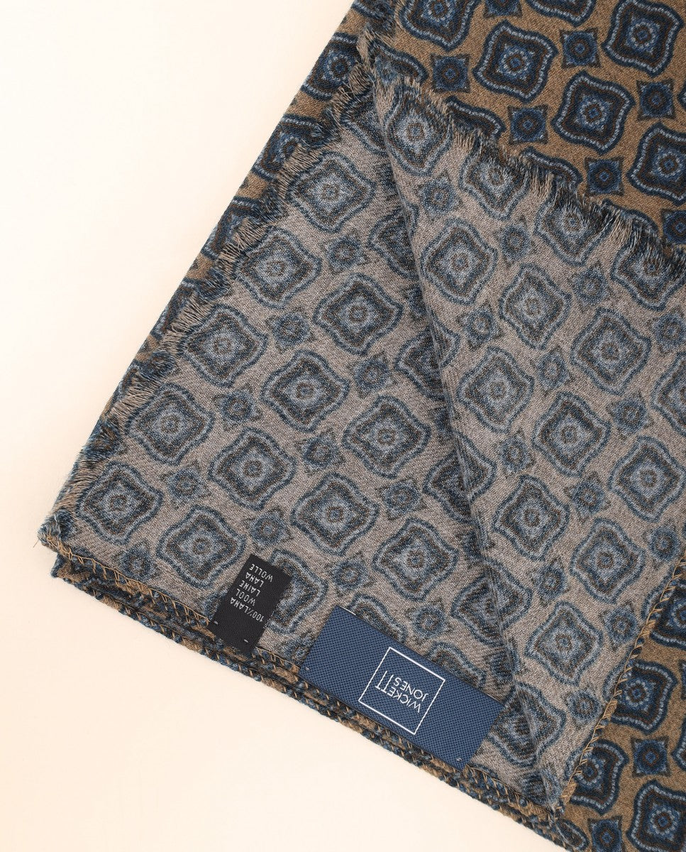 Echarpe 100% Lã em Castanho Claro