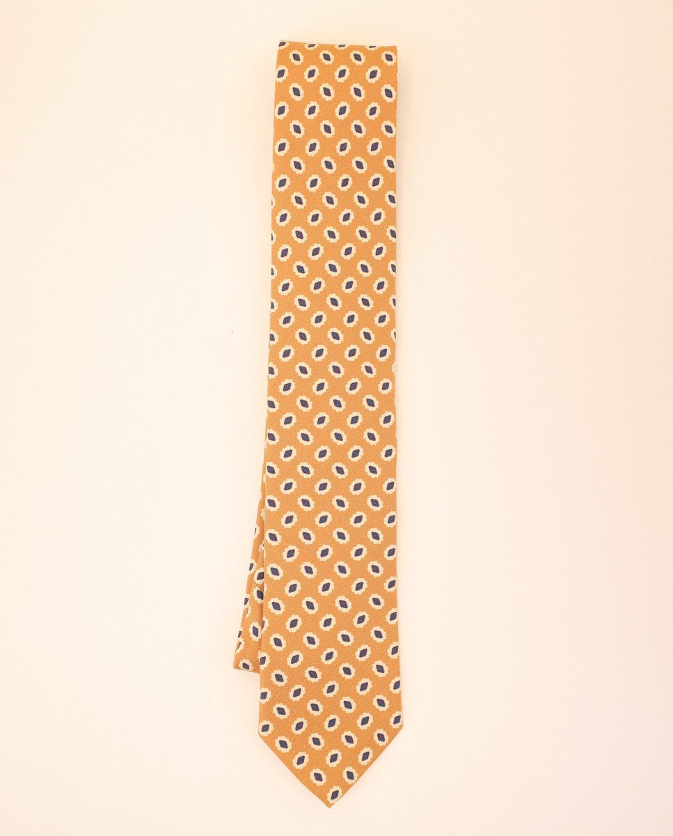 Gravata 100% Seda em Amarelo Escuro