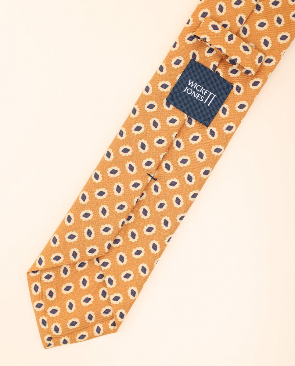 Gravata 100% Seda em Amarelo Escuro