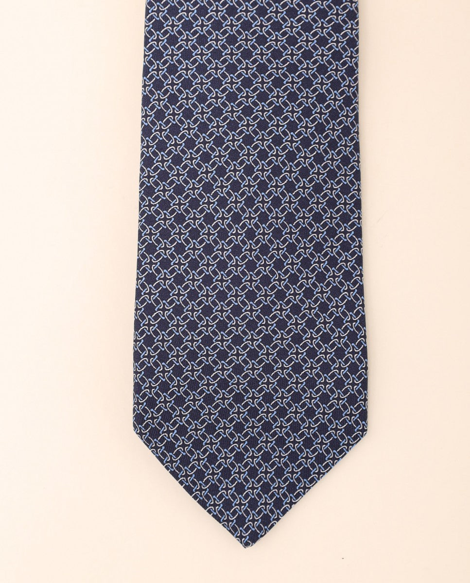 Gravata 100% Seda em Azul Escuro