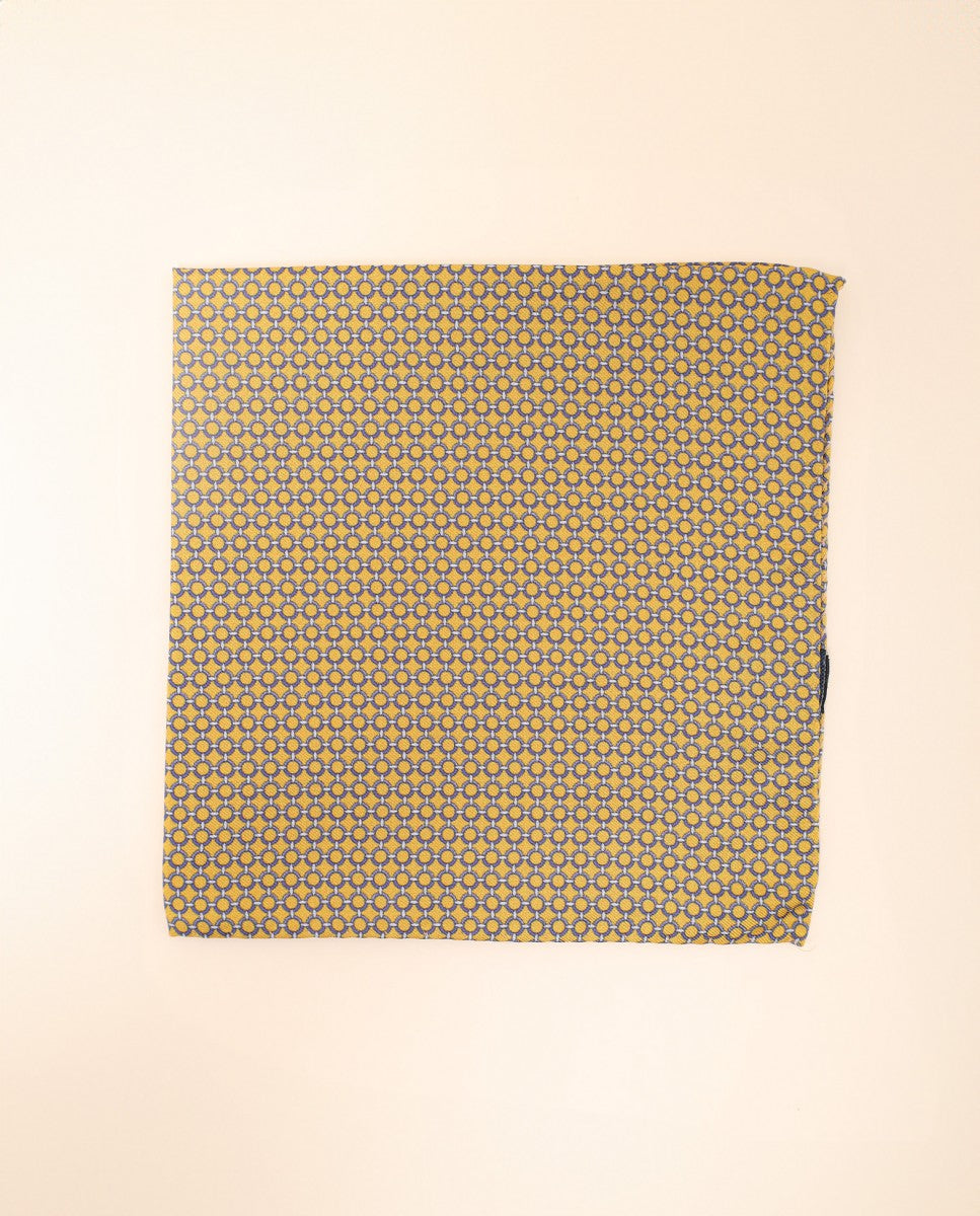 Lenço de Bolso 100% Seda em Amarelo Claro