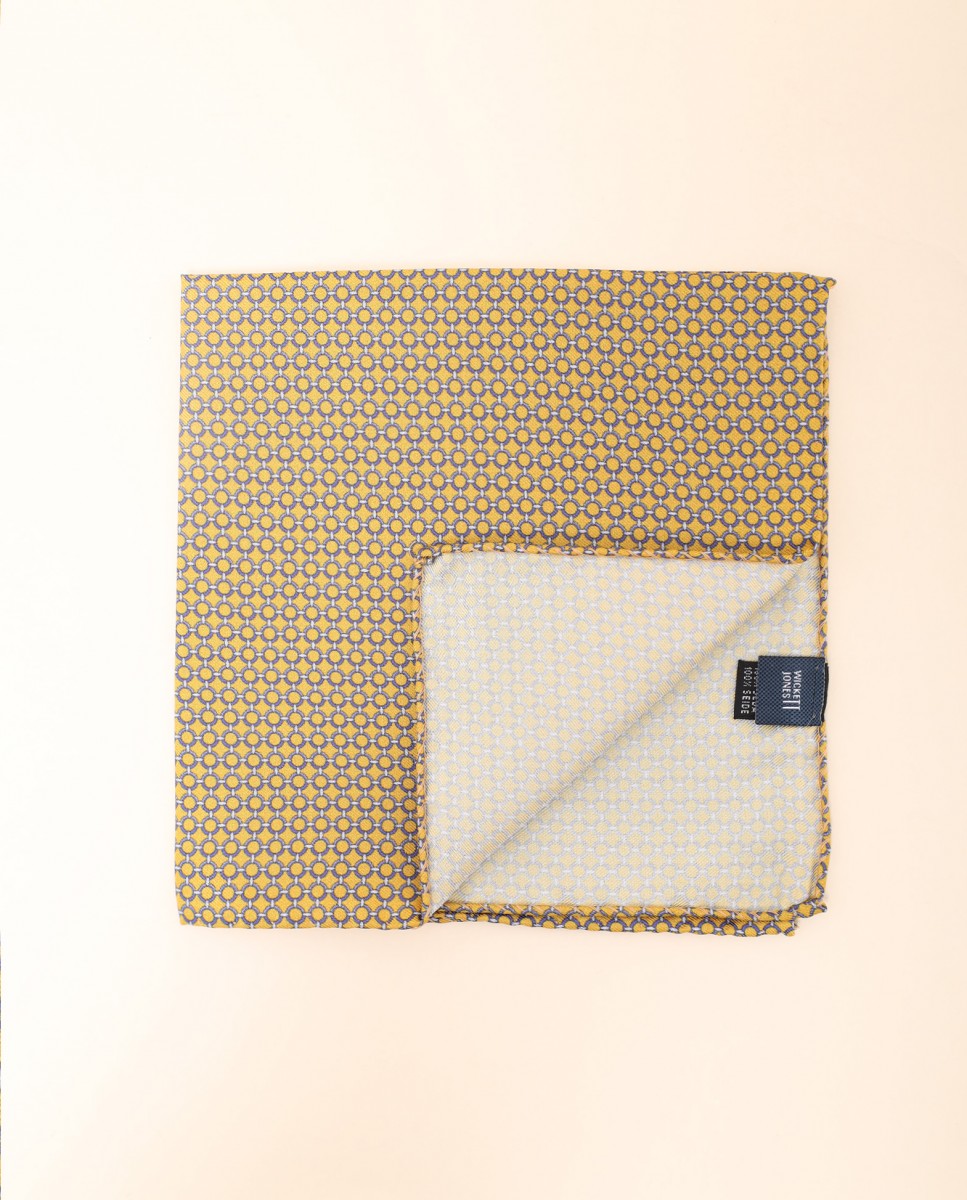 Lenço de Bolso 100% Seda em Amarelo Claro