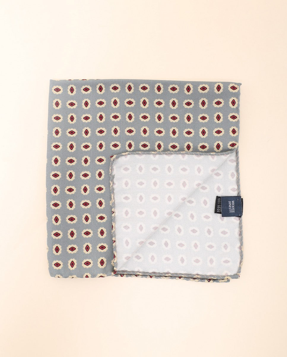 Lenço de Bolso 100% Seda em Azul Claro