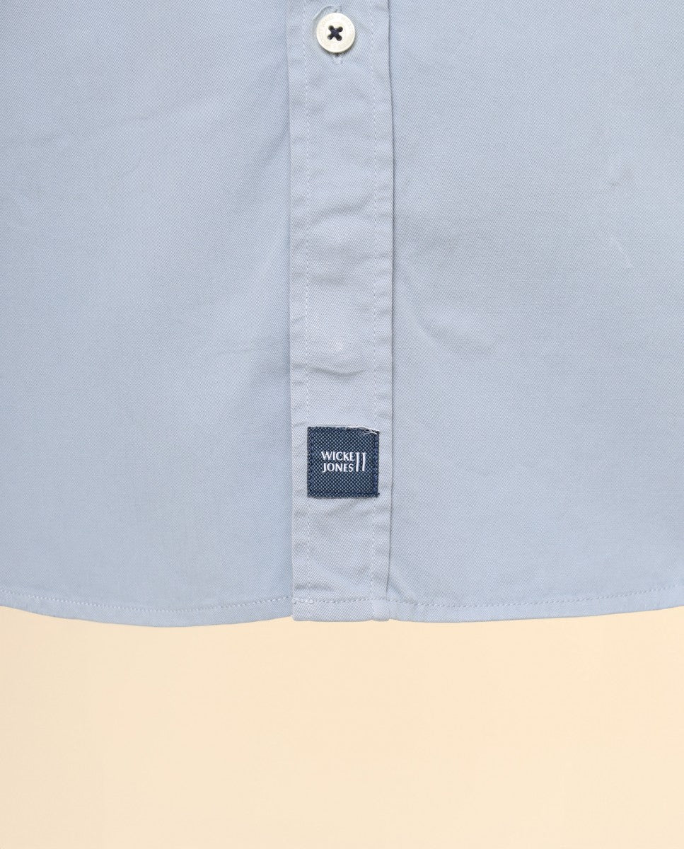 Camisa Casual 100% Algodão em Azul
