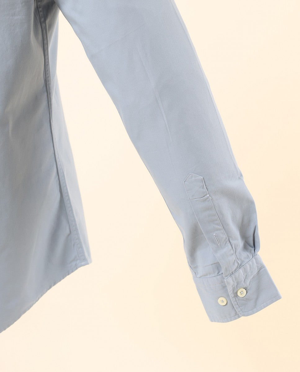 Camisa Casual 100% Algodão em Azul