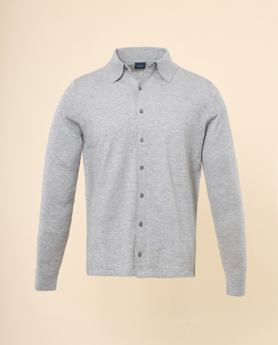 Casaco de Malha em Cinzento Claro